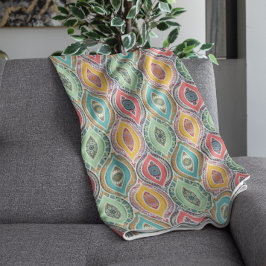 Etnisch naadloos patroon inheemse Indische bloemen Fleece Deken