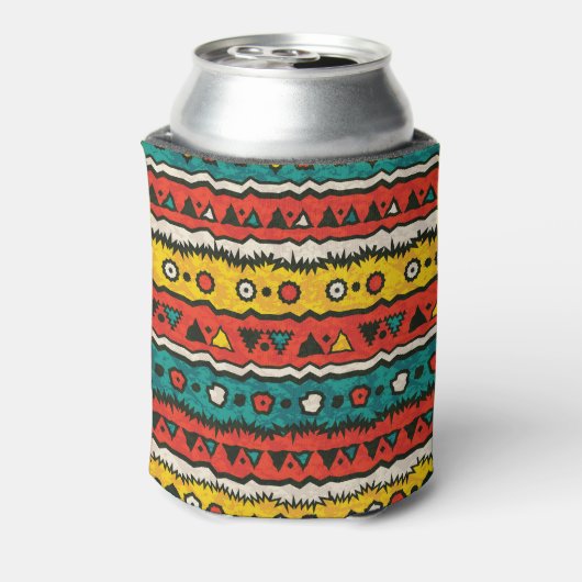  etnisch: naadloos traditioneel ontwerp. blikjeskoeler (Blikje Achterkant)