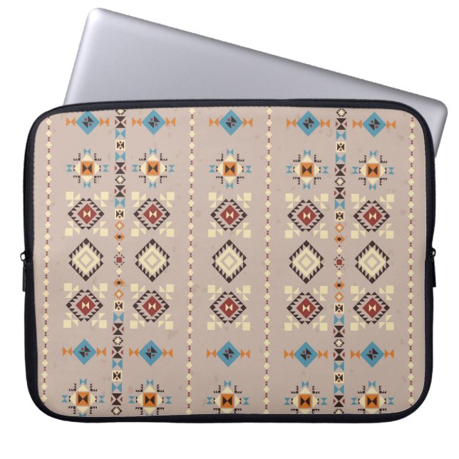 Etnisch: naadloos tribaal patroon laptop sleeve (Voorkant)