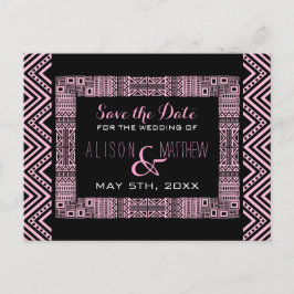 Etnisch Ontwerp Bruiloft Save the Date Briefkaart 
