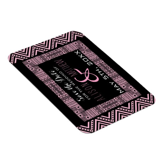 Etnisch ontwerp Weddenschap Save the Date Magnet 3 Magneet (Rechterzijde)