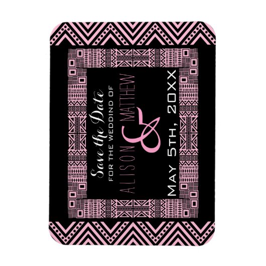 Etnisch ontwerp Weddenschap Save the Date Magnet 3 Magneet (Verticaal)