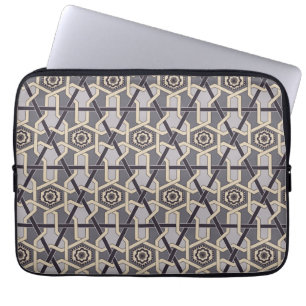 Etnisch Oosters Ornament Borduurpatroon Laptop Sleeve