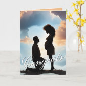 Etnisch Paar Zwangerschap Gefeliciteerd Spiritueel Kaart (Gele Bloem)