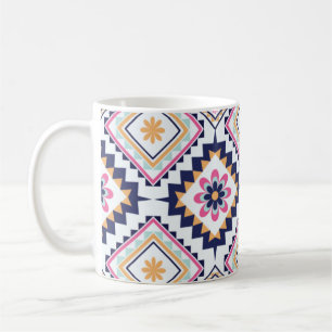 Etnisch paisley rijkversierd tegelpatroon met bloe koffiemok