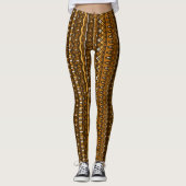 Etnisch patroon in bruine tinten leggings (Voorkant)