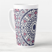 Etnisch patroon Mandala boho chic Indian style Latte Mok (Linkerhoek)