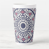 Etnisch patroon Mandala boho chic Indian style Latte Mok (Voorkant)