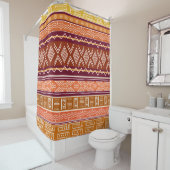 Etnisch patroon van modderdoek douchegordijn (In situ)