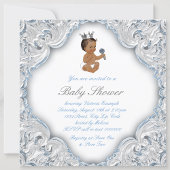 Etnisch Prince Baby shower Blauw en Zilver Kaart