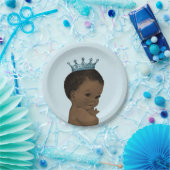 Etnisch Prince Baby shower Blauw Papieren Bordje (Feest)