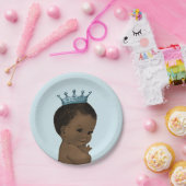 Etnisch Prince Baby shower Blauw Papieren Bordje (Feest)