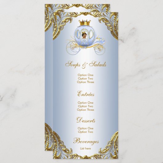 Etnisch Prince Baby shower Menu (Voorkant / Achterkant)
