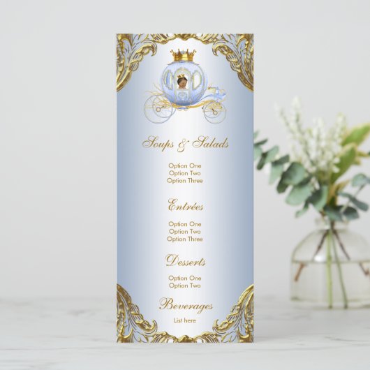 Etnisch Prince Baby shower Menu (Staand voorkant)