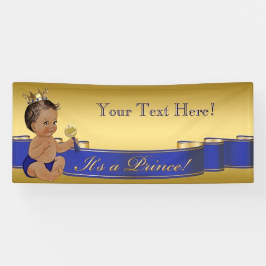 Etnisch Prince-Baby shower Spandoek (Horizontaal)