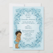 Etnisch  Prince Blue Baby shower Kaart (Achterkant)