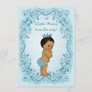Etnisch  Prince Blue Baby shower Kaart
