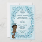 Etnisch  Prince Blue Baby shower Kaart (Achterkant)