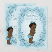 Etnisch  Prince Blue Baby shower Kaart (Voorkant / Achterkant)