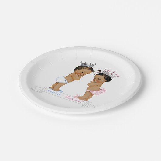 Etnisch Prince Princess Baby shower Papieren Bordje (Gekanteld)