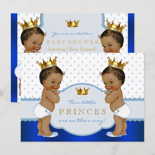 Etnisch Prince Twin Boy Baby shower Kaart (Voorkant / Achterkant)