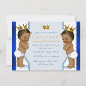 Etnisch Prince Twin Boy Baby shower Kaart (Achterkant)