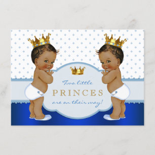 Etnisch Prince Twin Boy Baby shower Kaart
