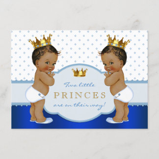 Etnisch Prince Twin Boy Baby shower Kaart