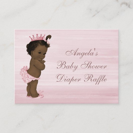  Etnisch Prinses Baby shower Luier Raffle Informatiekaartje (Voorkant)