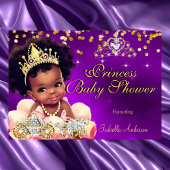 Etnisch Prinses Baby shower Paarse Tiara Carriage Kaart