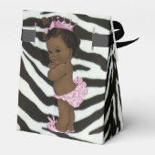 Etnisch  Prinses Baby shower Zebra Patroon Bedankdoosjes (Achterkant)