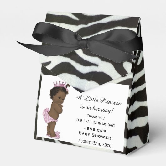 Etnisch  Prinses Baby shower Zebra Patroon Bedankdoosjes (Voorkant Zijde)