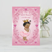 Etnisch Prinses Ballerina Liefde Hartjes Baby Show Kaart (Staand voorkant)