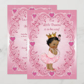Etnisch Prinses Ballerina Liefde Hartjes Baby Show Kaart (Voorkant / Achterkant)