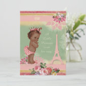  Etnisch Prinses Eiffeltoren Baby shower Kaart (Staand voorkant)