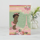 Etnisch Prinses Eiffeltoren Baby shower Kaart (Staand voorkant)
