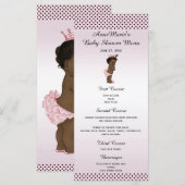 Etnisch  Prinses Polka Dot Baby shower Menu (Voorkant / Achterkant)