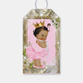 Etnisch Prinses Roze Tutu Babyfeestje Cadeaulabel (Achterkant)