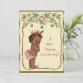  Etnisch Prinses Rozen & Harten Baby shower Kaart (Staand voorkant)