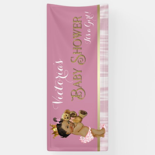 Etnisch prinsesje Baby shower Spandoek (Verticaal)