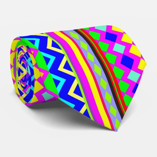 Etnisch psychedelisch textuurpatroon stropdas (Opgerold)