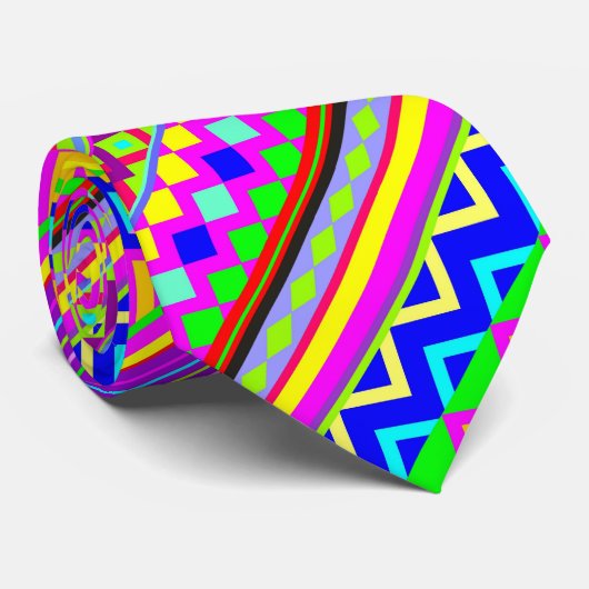 Etnisch psychedelisch textuurpatroon stropdas (Opgerold)