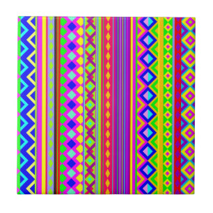 Etnisch psychedelisch textuurpatroon tegeltje