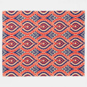 Etnisch rood-goudkleurig Indiaas bloempatroon Fleece Deken (Voorkant (Horizontaal))