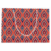 Etnisch rood-goudkleurig Indiaas bloempatroon Groot Cadeauzakje (Achterkant)