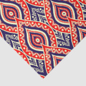 Etnisch rood-goudkleurig Indiaas bloempatroon Tissuepapier (Detail)