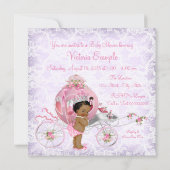 Etnisch roze en Paarse prinses Baby shower Kaart (Achterkant)
