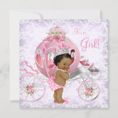 Etnisch roze en Paarse prinses Baby shower Kaart (Voorkant)
