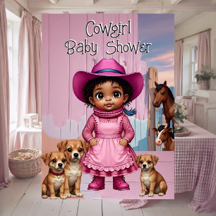 Etnisch Schattige Cowgirl Baby Shower Roze Blau Di Kaart
