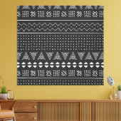 Etnisch stamverband: zwart wit patroon. canvas afdruk (Insitu (Woonkamer))